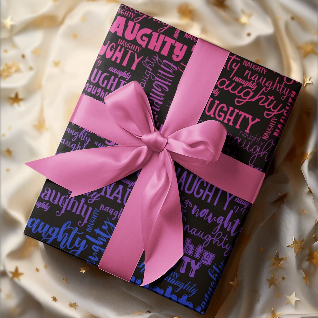 Wrapping Paper, Naughty Christmas Gift Wrap, Custom Naughty or Nice ...