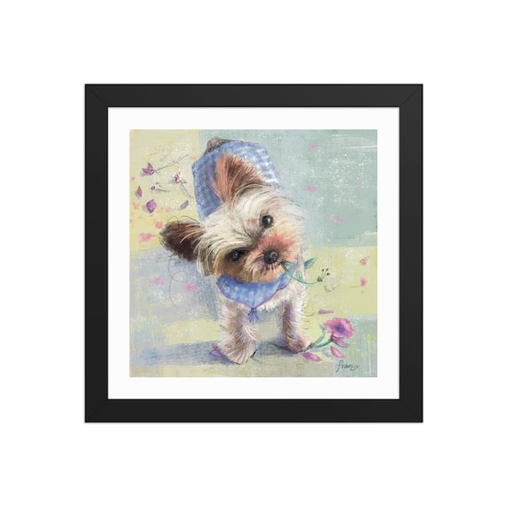 Framed Art Print (Yorkie Trouble)