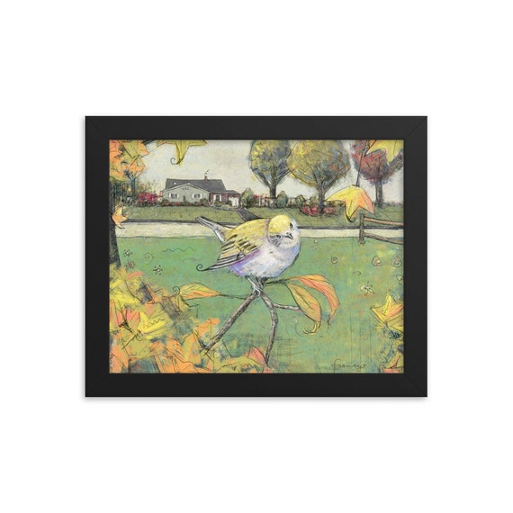 Framed Art Print (Curious Bird)