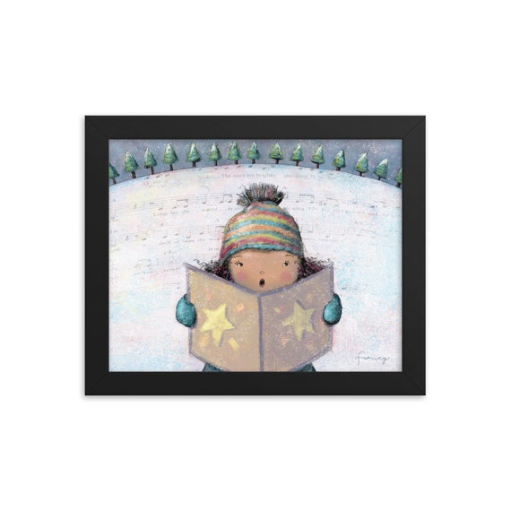 Framed print (Winter Girl Singing)