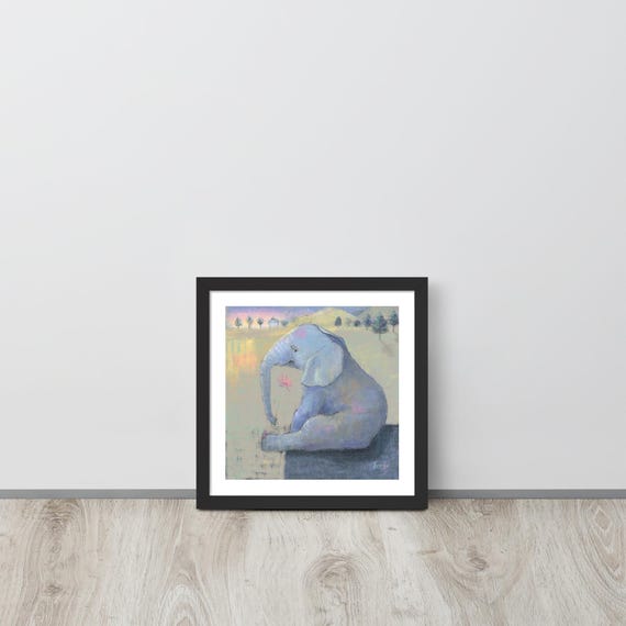 Framed Art Print (Elephant Blues)