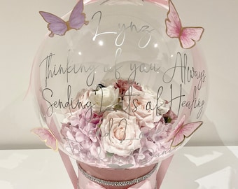 Personalised Deluxe Velvet Butterfly Sparkles Forever Floral Balloon Bouquet