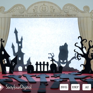 Halloween Shadow Theatre - Laser Cutting Files - Instant Download - Glowforge
