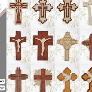 Christian Crosses - 10 designs - Laser Cut Files - Glowforge - Cricut - Instant Download - Digital files