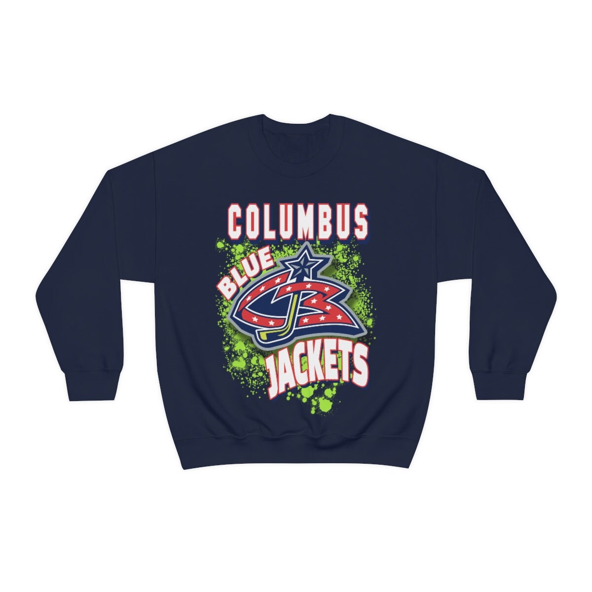 Columbus Blue Jackets Cannon Retro NHL Crewneck Sweatshirt Red / 5XL