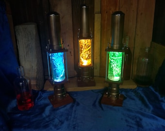 Gekke wetenschapperlamp, Steampunklamp met borrelend effect