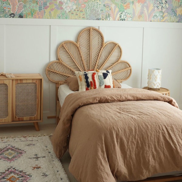 Rattan Headboard Queen Etsy