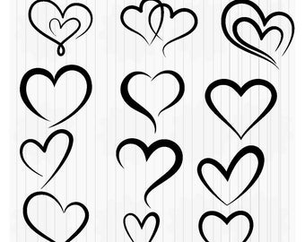 Heart SVG Bundle, Valentine Love Cut Files (Digital Download)