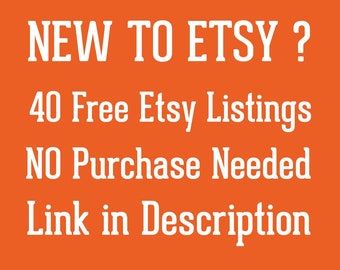 Koop de 40 gratis vermeldingen niet via de link. Ontvang 40 gratis vermeldingen, open de gratis Etsy winkel, 40 gratis producten