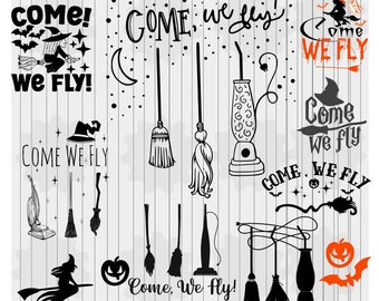 Come We Fly Hocus Pocus Inspired Decal Files, cut files for cricut, svg, png