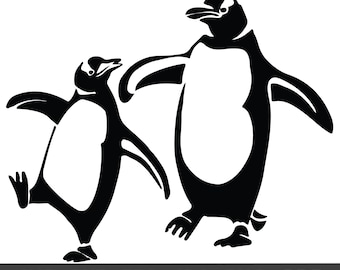 Penguins Svg, Png, and Jpeg, Eps, Dxf Files, Instant Download, Vector Files, Penguins Silhouette, Penguins Svg Clipart, Penguins Cut File