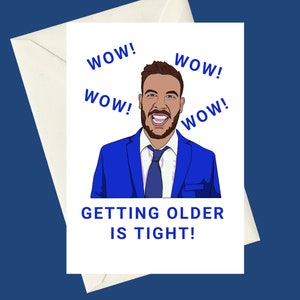 Pitch Meeting Inspired Tight Wow A5 Carte de vœux d'anniversaire, parfaite pour les cadeaux, les occasions spéciales ou les cartes amusantes pour les fans de l'émission en ligne.