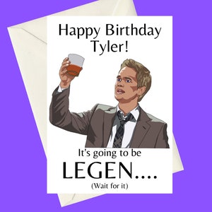 Tarjeta de felicitación de cumpleaños personalizada de Barney Stinson How I Met Your Mother HIMYM A5, perfecta para regalos, tarjeta para fanáticos del programa de televisión