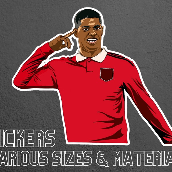 Footballer Soccer Player Marcus Rashford Stickers - Available in Matte or Glossy finish