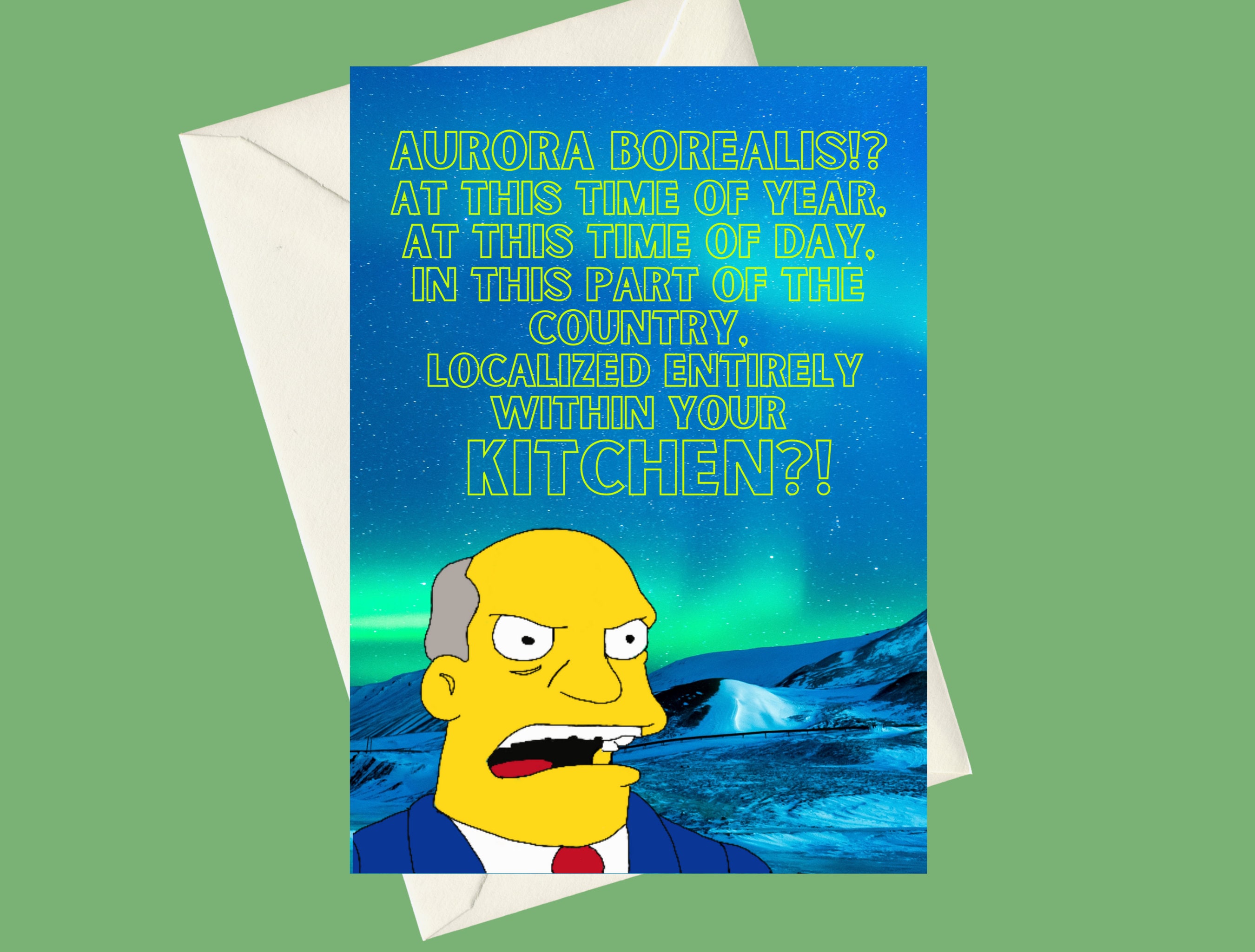 The Simpsons Aurora Borealis Card Superintendent Chalmers A5 Gift
