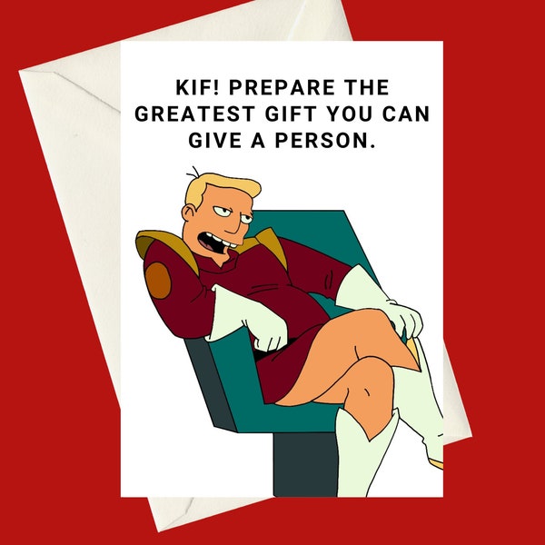Futurama Zapp Brannigan with funny inside A5 Birthday Valentine Card, Perfect for gifts, occasions, or funny card for fans of the TV Show