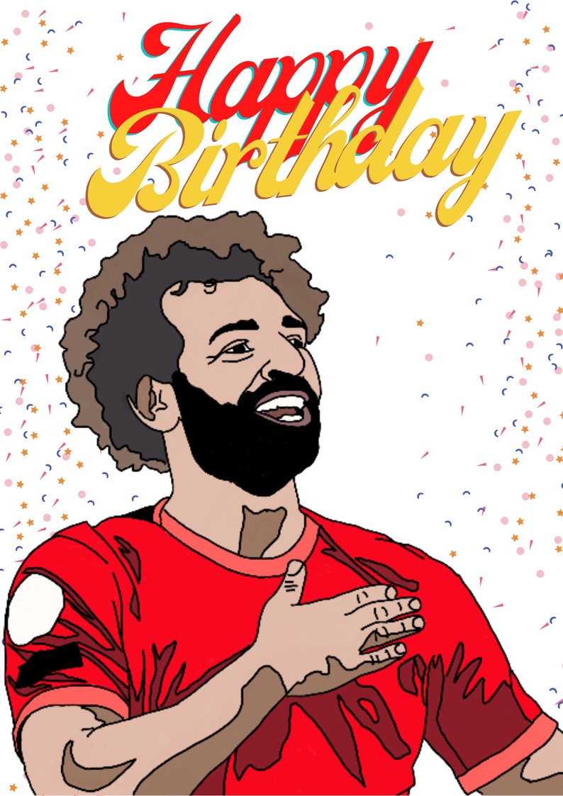 Liverpool Mohamed Salah Birthday A5 Card Perfect for Gifts - Etsy