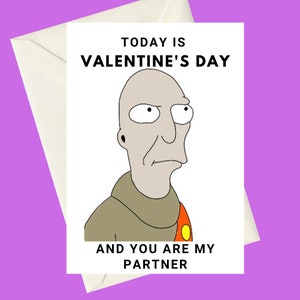Carte de vœux Futurama Neutral A5 Saint-Valentin, parfaite pour les cadeaux, les occasions spéciales ou la carte amusante pour les fans de l’émission de télévision