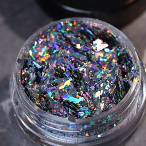 POLARIS - Holographic eyeshadow, Makeup flakes, Rainbow silver multichrome makeup, Rainbow makeup, Holographic accessories, Holo glitters