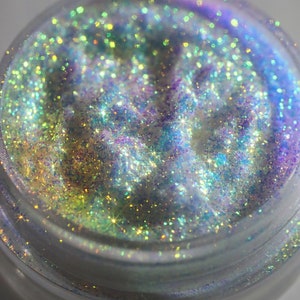 FAIRY DUST - Multichrome loose powder eyeshadow, Sparkly shifting Green to Pink pigment, Illuminator highlighter, iridescent indie makeup