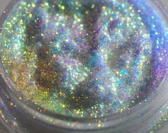 FAIRY DUST - Multichrome loose powder eyeshadow, Sparkly shifting Green to Pink pigment, Illuminator highlighter, iridescent indie makeup