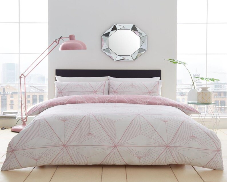 Zander Duvet Cover Set Geometrical Bedding Reversible Printed Etsy UK