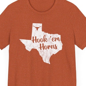 Texas Hook &#39;Em Horns Shirt / Sweatshirt / Hoodie, Texas Longhorns Shirt, Football Fan TShirt, College Team Game Day Gift For Women or Men