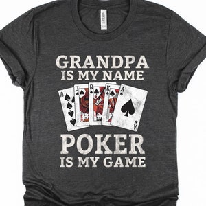 Maglietta/Felpa/Felpa con cappuccio Poker Grandpa, Maglietta Texas Hold'em, Maglietta da gioco di carte da torneo, Regalo per uomo, Giocatore di poker fortunato, Festa del papà