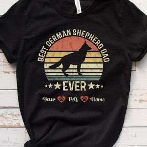 ジャーマンシェパードシャツ / スウェットシャツ / パーカー、ジャーマンシェパードパパカスタムTシャツ、ジャーマンシェパードパーソナライズTシャツ、男性向けシェパードギフト