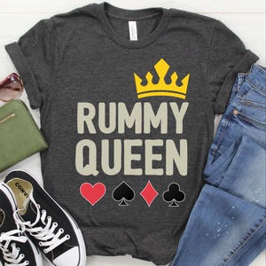 Shirt Rummy Queen / sweater / hoodie, Lucky Gin Rummy cadeau voor vrouwen, kaartspel T-shirt, T-shirt rummy speler, Rummy-toernooi, game-avond