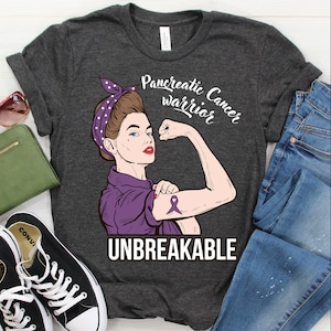 Pancreatic Cancer Awareness Shirt / Tank Top / Hoodie, Cancer Warrior Unbreakable Tshirt, Cancer Support Shirts, Cancer Survivor Tee Gift