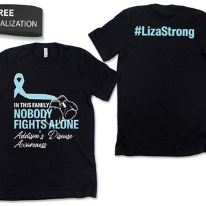 Custom Addison&#39;s Disease Awareness Shirt / Tank Top / Hoodie, Personalized Addisons Disease Tshirt, Support Squad Tee, Custom Name Team Gift