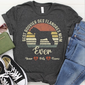 Shirt Bouvier des Flandres / sweater / hoodie, Bouvier des Flandres moeder aangepast T-shirt, mama gepersonaliseerd T-shirt, cadeau voor vrouwen, hondent-shirt