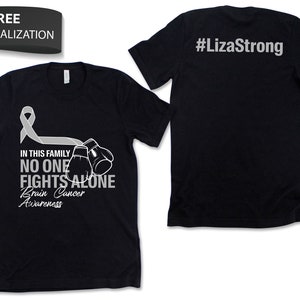Camisa de concientización sobre el cáncer de cerebro personalizada / Camiseta sin mangas / Sudadera con capucha, Camiseta de cáncer de cerebro personalizada, Camiseta de escuadrón de apoyo al cáncer, Regalo de equipo de nombre personalizado