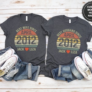11th Anniversary Gift For Couple / Husband / Wife, Women And Men, Eleven / 11 Year, Personalized Eleventh Anniversary Shirt For Him / Her