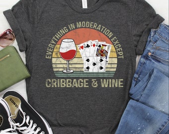 Cribbage Shirt / Tank Top / Hoodie, Funny Cribbage Card Game TShirt, Cribbage Gift, Cribbage Lover, Lucky Cribbage Player T-Shirt, Crib Tee