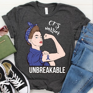 Chronic Fatigue Syndrome Awareness Shirt / Tank / Hoodie, CFS Warrior Unbreakable Tshirt, Support Shirts, Survivor Gifts, ME/CFS Fighter Tee