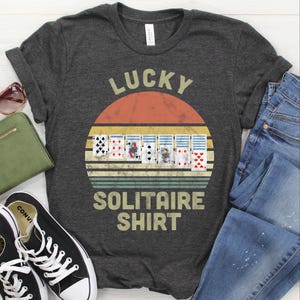 Camisa Solitaire / Moletom / Moletom com capuz, Presente Solitaire, Camiseta de jogo de cartas, Presente para jogadores de cartas, Camiseta Solitaire Lover, Camiseta Lucky Solitaire