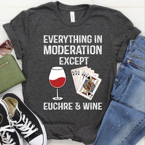Camicia Euchre / Canotta / Felpa con cappuccio, Euchre Gift, Card Game T-Shirt, Card Players Gift, Euchre Tournament Tee, Lucky Euchre TShirt For Her/Him