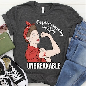Cardiomyopathy Awareness Shirt / Tank / Hoodie, Cardiomyopathy Warrior Unbreakable Tshirt, Support Shirts, T-shirt, Fighter Tee, Fight Gift
