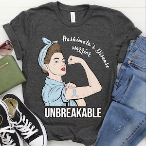 Hashimoto&#39;s Disease Awareness Shirt / Tank Top / Hoodie, Hashimoto&#39;s Thyroiditis Warrior Tshirt, Support T-shirt, Fighter Tee, Fight Gift