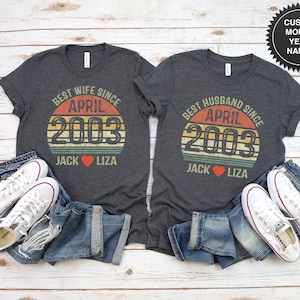 20th Anniversary Gift For Couple / Husband / Wife, Women And Men, Twenty / 20 Year, Personalized Twentieth Anniversary Shirt For Him / Her