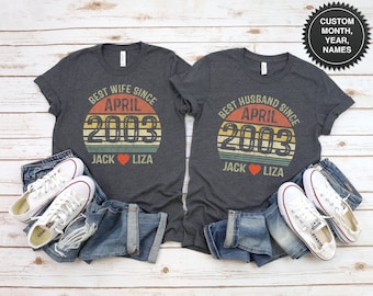 20th Anniversary Gift For Couple / Husband / Wife, Women And Men, Twenty / 20 Year, Personalized Twentieth Anniversary Shirt For Him / Her