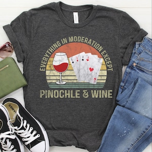 Camicia Pinochle / Canotta / Felpa con cappuccio, Regalo Pinochle, T-shirt da gioco di carte, Regalo per giocatori di carte, Maglietta amante di Pinochle, Maglietta Pinochle fortunato per lei/lui