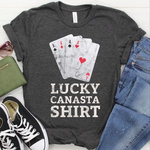 Maglietta Canasta / Felpa / Felpa con cappuccio, Regalo Canasta Portafortuna per Donne / Uomini, Maglietta Gioco di Carte, Maglietta Giocatori di Carte, Maglietta Torneo, Serata di Gioco