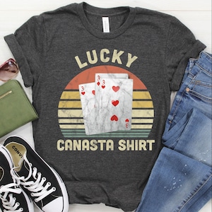 Maglietta Canasta / Felpa / Felpa con cappuccio, Regalo Canasta Portafortuna per Donne / Uomini, Maglietta Gioco di Carte, Maglietta Giocatori di Carte, Maglietta Torneo, Serata di Gioco