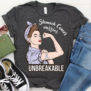 Stomach Cancer Awareness Shirt / Tank Top / Hoodie, Stomach Cancer Warrior Unbreakable Tshirt, Cancer Support Shirts, Cancer Survivor Gifts