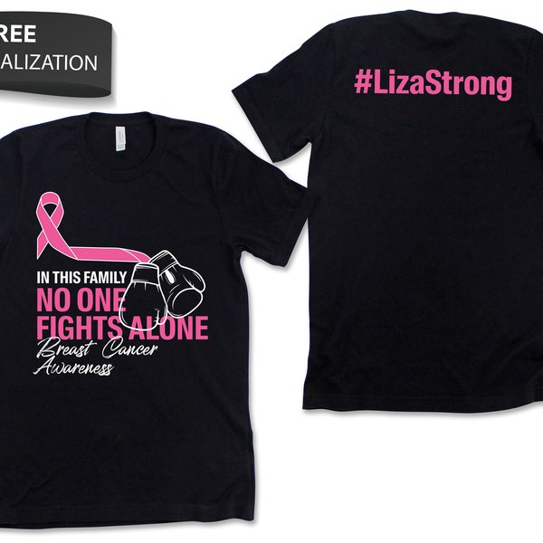Custom Breast Cancer Awareness Shirt / Tank Top / Hoodie, Personalized Breast Cancer Tshirt, Cancer Support Squad Tee, Custom Name Team Gift