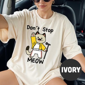 Maglietta divertente con gatto, regalo per amanti dei gatti per uomini e donne, maglietta di Freddie Mercury, regalo per proprietari di gatti, maglietta per mamma di gatto, maglietta dei Queen, maglietta Meow, papà gatto