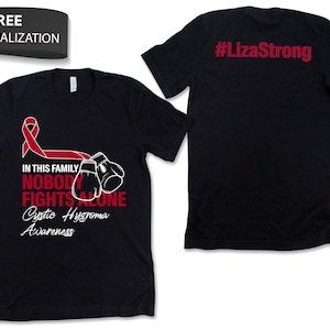 Custom Cystic Hygroma Awareness Shirt / Tank / Hoodie, Personalized Cystic Lymphangioma Tshirt, Support Squad Tee, Custom Name Team Gift
